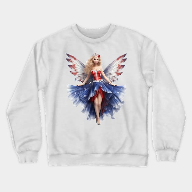 4th of July Fairy #4 Crewneck Sweatshirt by Chromatic Fusion Studio